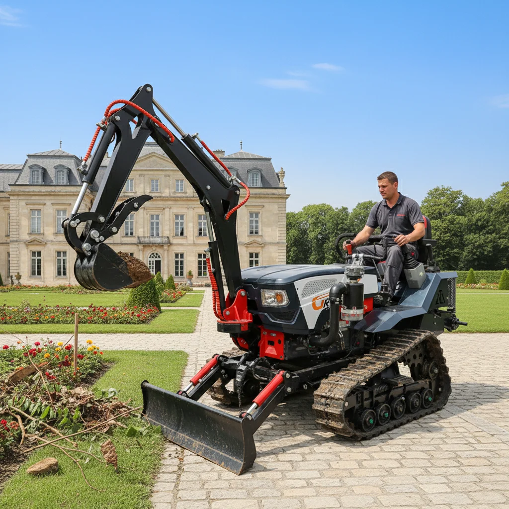 Grace Agricultural Mini Crawler Tractor With Excavator 25HP 35HP Diesel Tiller Cultivator Equipment