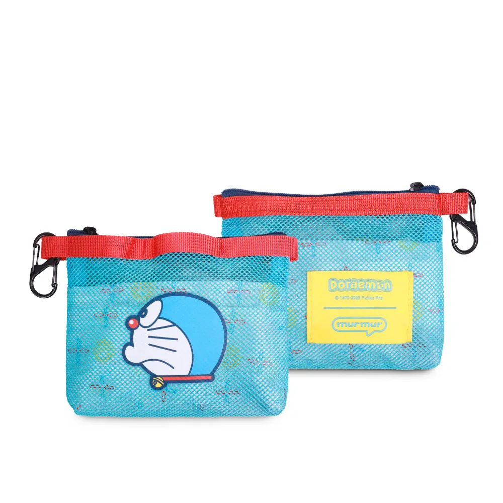 Monedero de malla con cremallera de Doraemon de dibujos animados Kawaii, bolsa creativa para auriculares, colgante, regalo de cumpleaños para amigos, accesorio.