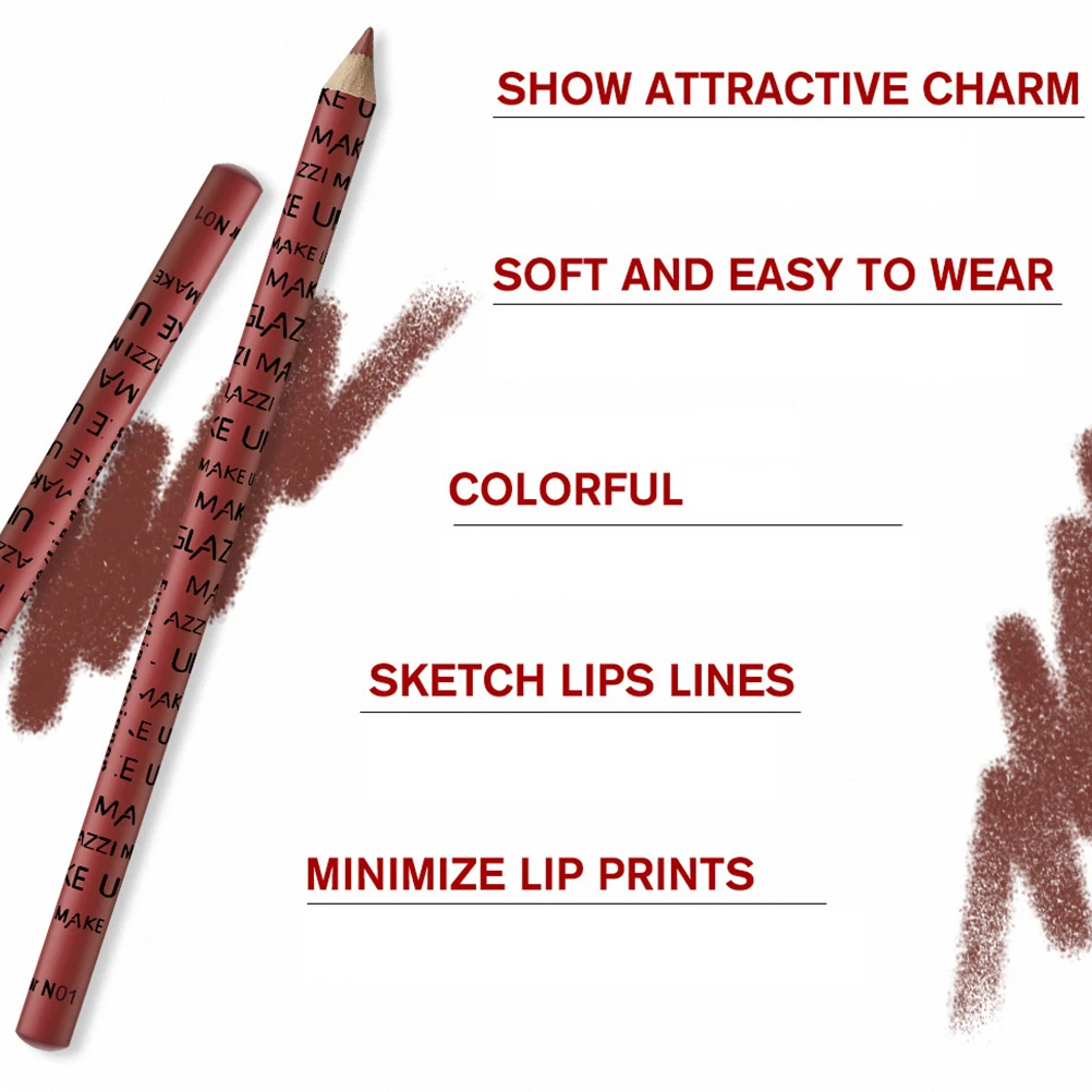 

12pcs Liner Set Premium Quality Long Lasting Lip Lining Waterproof Lip Liner Pencil Makeup Supplies 12 Colors