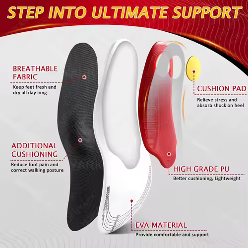 Orthotic Insole Men High Arch Support Flatfoot Orthopedic Insoles For Feet Ease Pressure Plantar Fasciitis Pain Relief Shoe Sole - Image 4