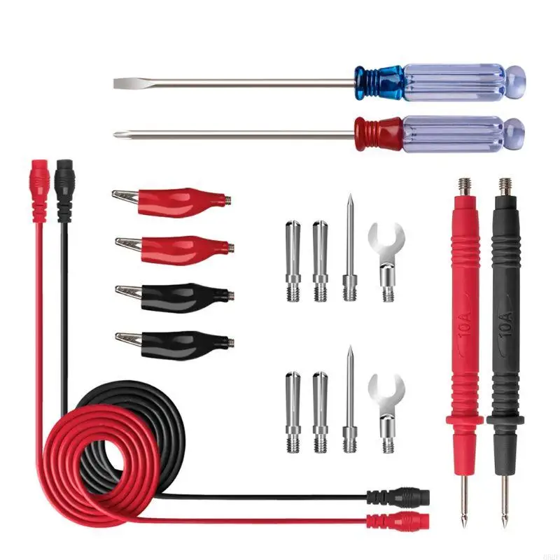 

652F Universal Digital Multimeter Probe Test Leads Screwdriver Needle Tip Tester Lead Probe Wire Pen Cable Feelers 18 Pack