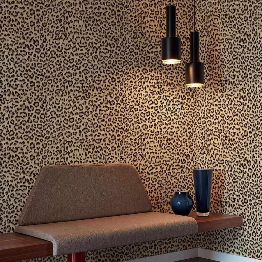 Luipaardprint Peel and Stick Wallpaper Waterdicht verwijderbaar zelfklevend structuurbehang Geel Funky Cheetah Contact Pap