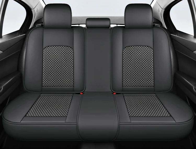 5-Sitzer Autositzbezug, Neues Nappa-Leder mit Eisseide, Feste Lendenwirbelstütze, Ganzjährig Universal, Passend für die Meisten Autos – Detail 21