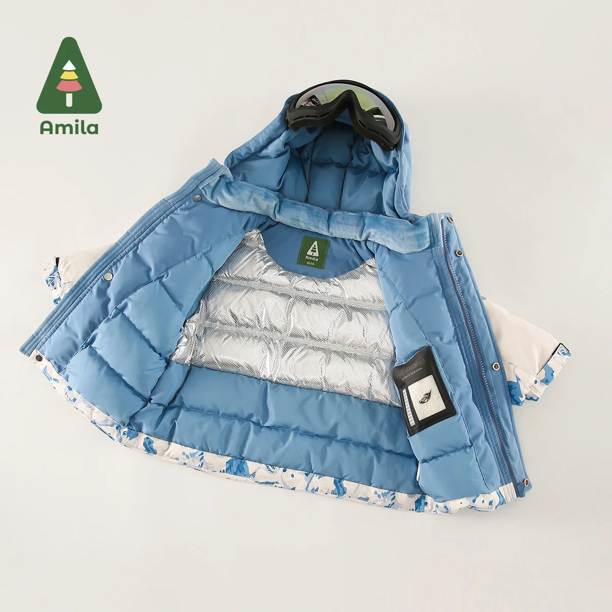 Baby\'s Snow Wear 2024, зима, новинка 2024, модное трехслойное защитное пальто для мальчиков и девочек, повседневная теплая верхняя одежда