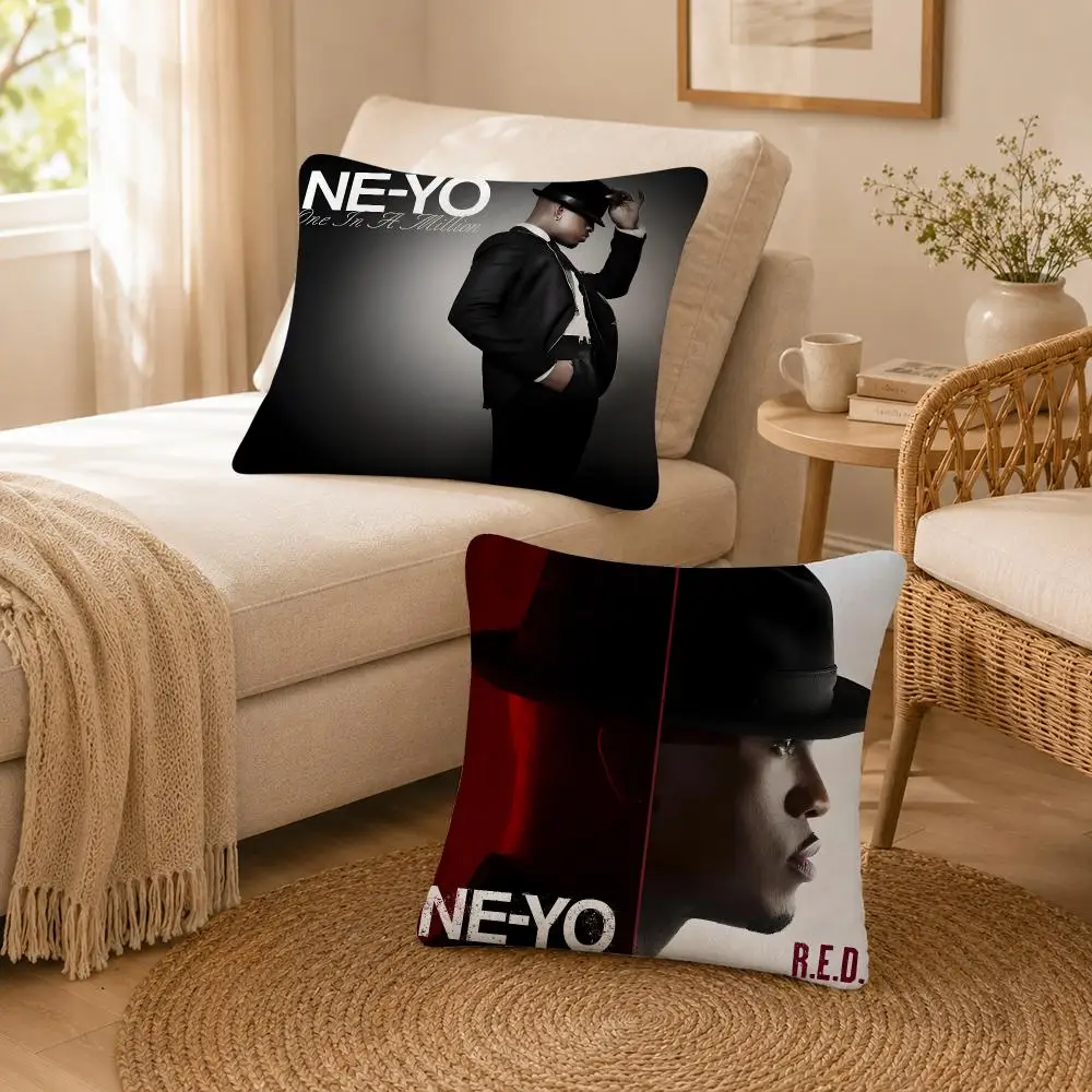 Singer RnB Pop Ne-Yo Cushion Cover Soft Throw Pillow Cover Washable Plush Cushion Case for Sofa Bed Living Room