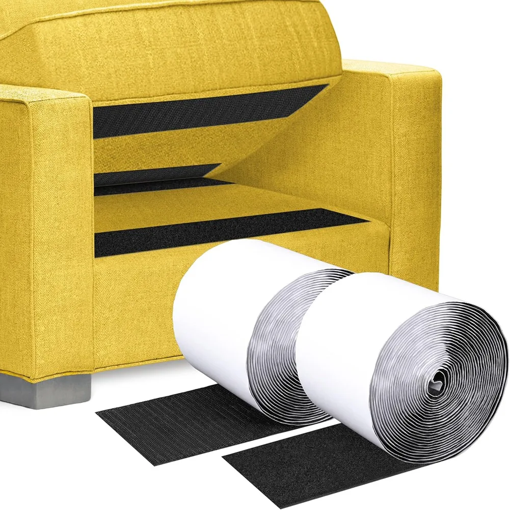 ABKS-Hook & Loop Tape,4Inchx20feet Self Adhesive Fastener Tapes For Keep Sofa Cushions From Sliding,No Punching Wall Mounting