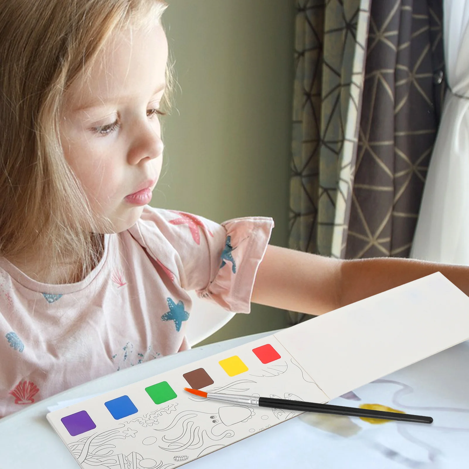 

1Set Watercolor Painting Book Safe Paper Cartoon Patterns Painting Paper for DIY Art Gift Coloring Drawing Book