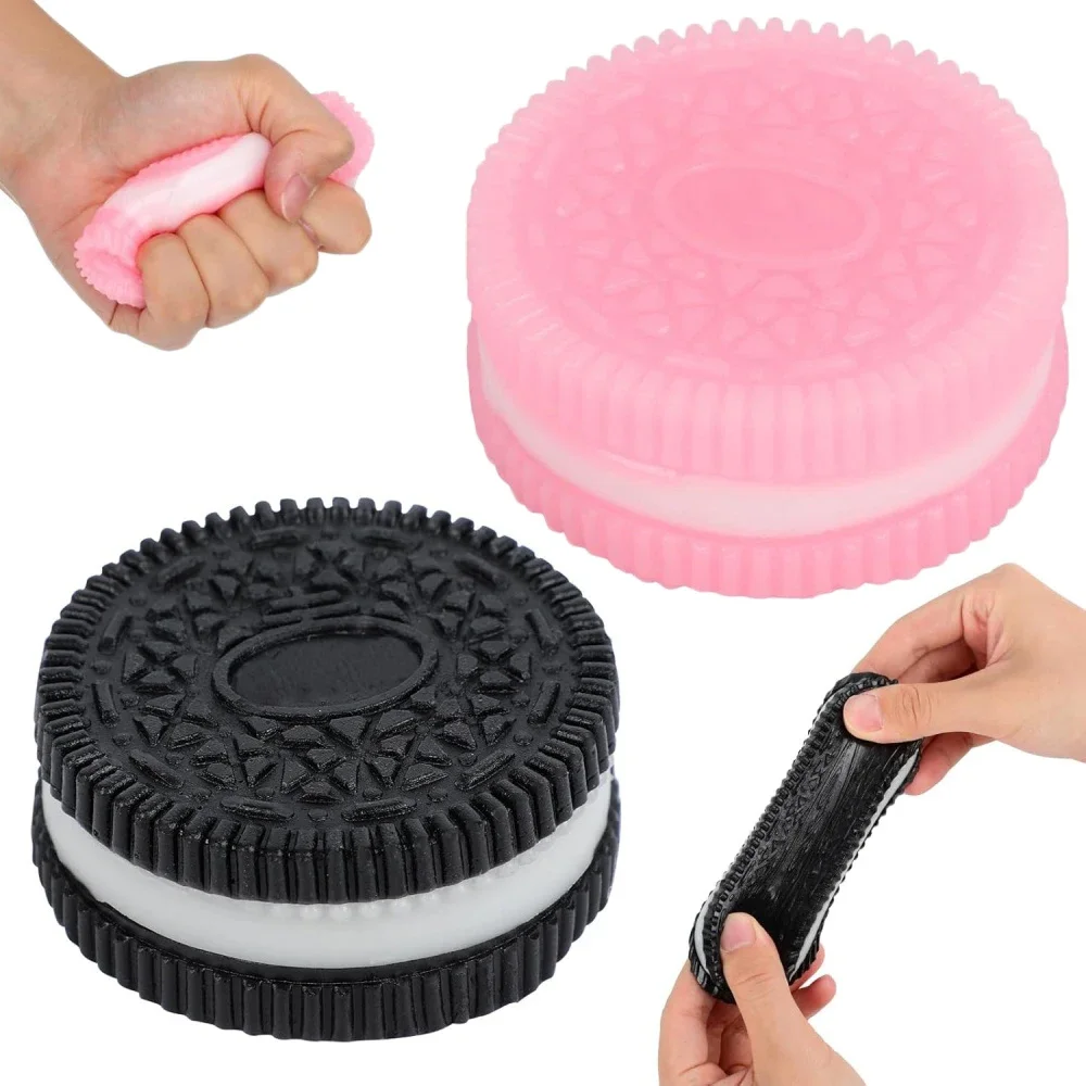 手作りシリコーンクッキーフィジェットおもちゃ遅いリバウンドストレスリリーフスクイーズおもちゃ子供のための楽しい減圧ソフトフワフワビスケット