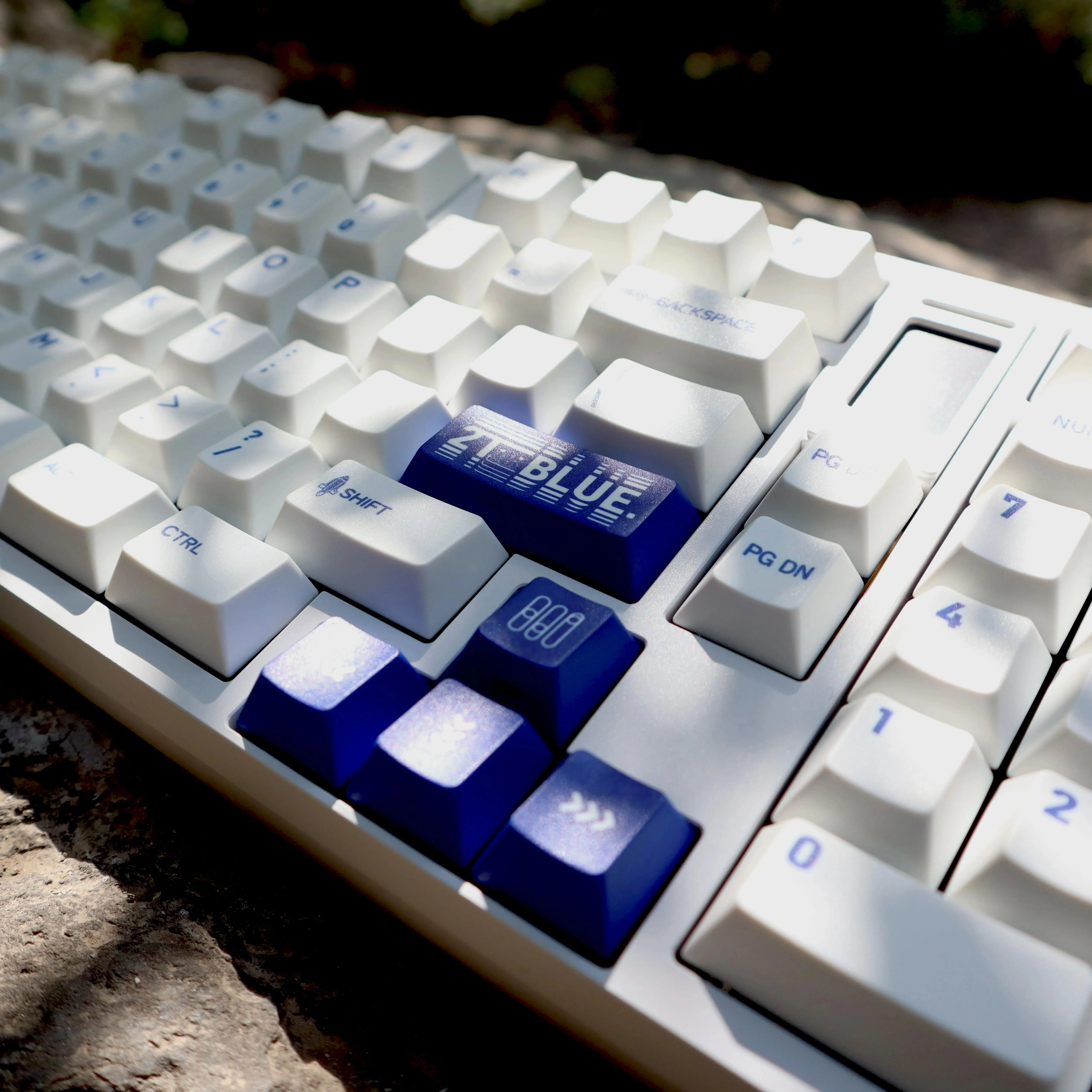 White and blue Theme PBT Keycaps Cherry Profile For Machanical Keyboard