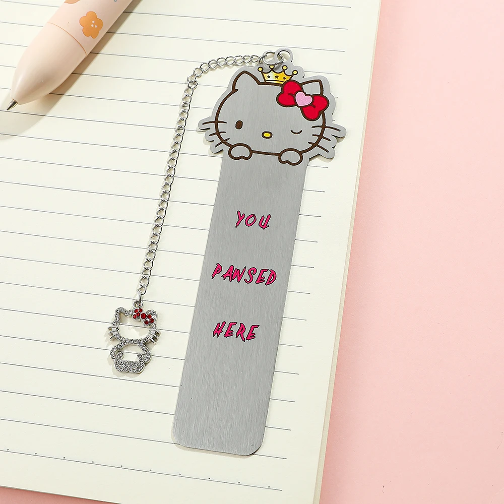 Hello Kitty โลหะสแตนเลสบุ๊คมาร์ควัยรุ่นอ่านของขวัญของขวัญวันเกิดสําหรับเพื่อน Back to School ของขวัญนักเรียน