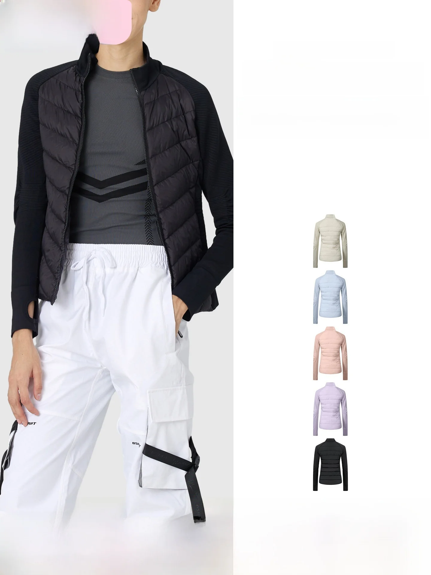 

Женская легкая куртка Slim Fit с гусиным пухом для бега, с воротником-стойкой, для активного отдыха, профессиональная спортивная верхняя одежда
