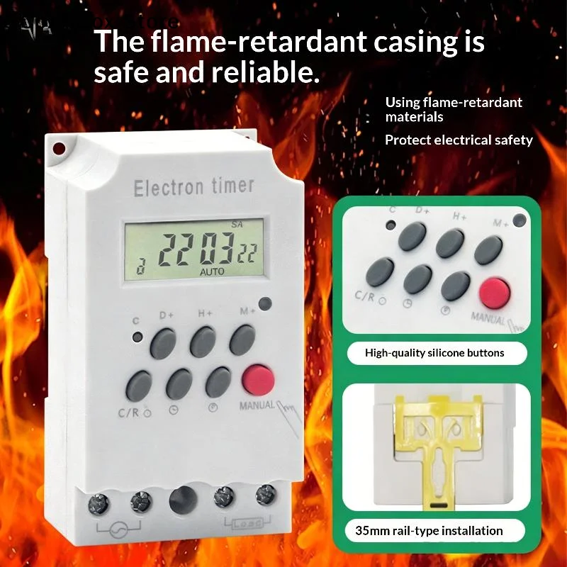 [ZY]16 ON/OFF 220V 30A Second Setting Digital Timer Switch 24hr 7 Days Weekly Programmable Time Relay Voltage Output[ZY]
