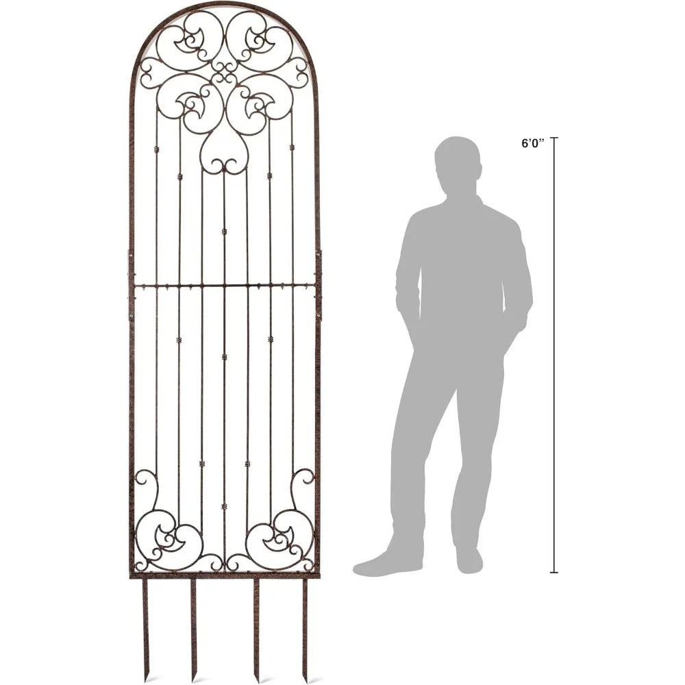 تعريشة حديقة طويلة بطول 8 أقدام من الحديد المطاوع لتزيين المعادن الثقيلة وفناء الحديقة وشاشة ديكور الحائط لسيارة الورد #3