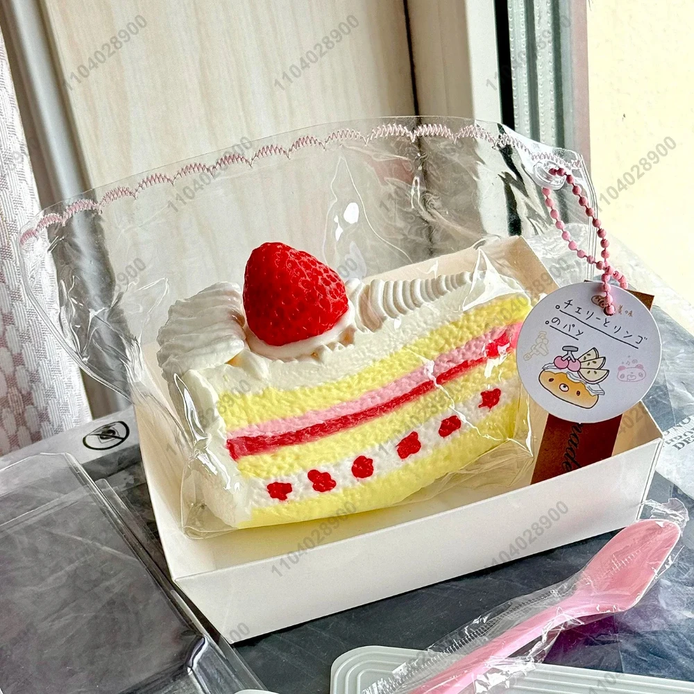 Strawberry Cake Dessert Taba Squishy Silicone Strawberry Cream Cake Mochi Toy Squeeze Toy Fidget Toy Stress Release Hand Relax