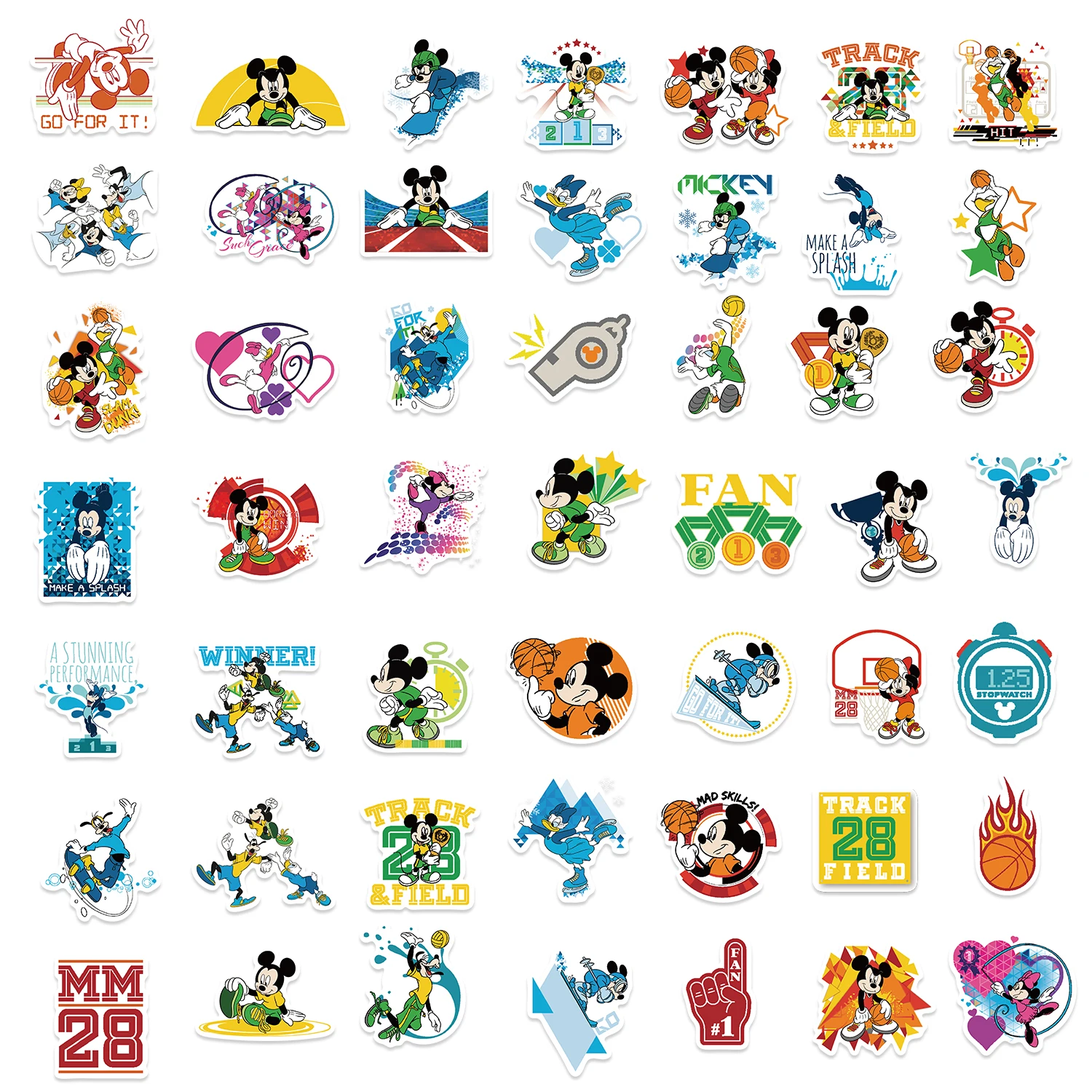 ディズニー 50 個 スポーツ ミッキー ステッカー 日記 ラップトップ 荷物 スケートボード 漫画ステッカー 楽しい クラシック ギフト デコレーション