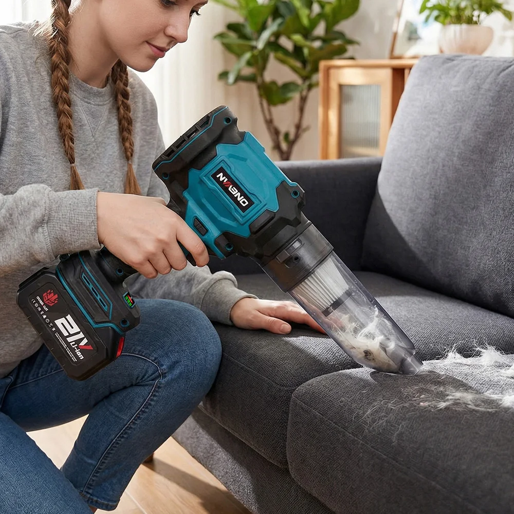 ONEVAN 2-in-1 Bürstenloser Elektro-Turbogebläse-Jetventilator 350m/s Garten-Laub-Staubsauger-Reinigungsgerät für Makita 18V Akku – Detail 10