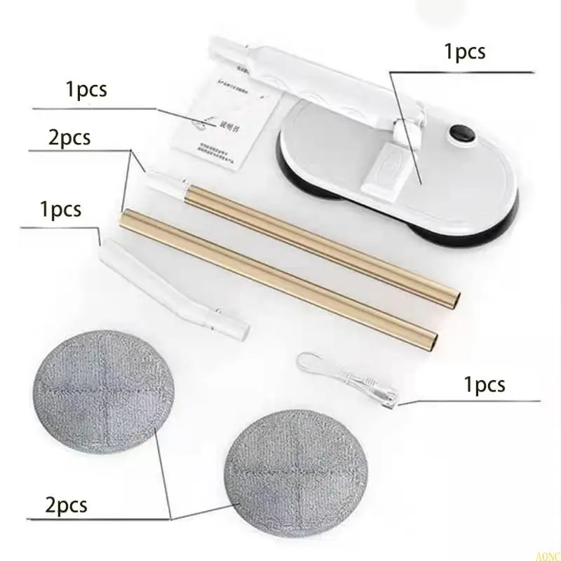 A0NC Cordless Electric Spin Mop للأخشاب الصلبة والبلاط ، فرك MOP مع 2 منصات MOP