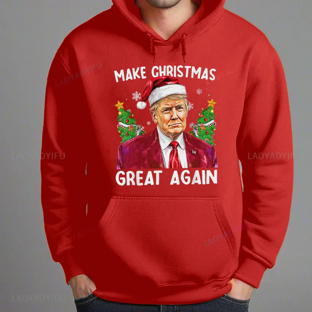 Machen Sie Weihnachten wieder großartig Langarm-Sweatshirt Lustiger Trump 2024 Hoodies Trump Rump Weihnachten Lustige Weihnachts-Sweatshirt-Kleidung