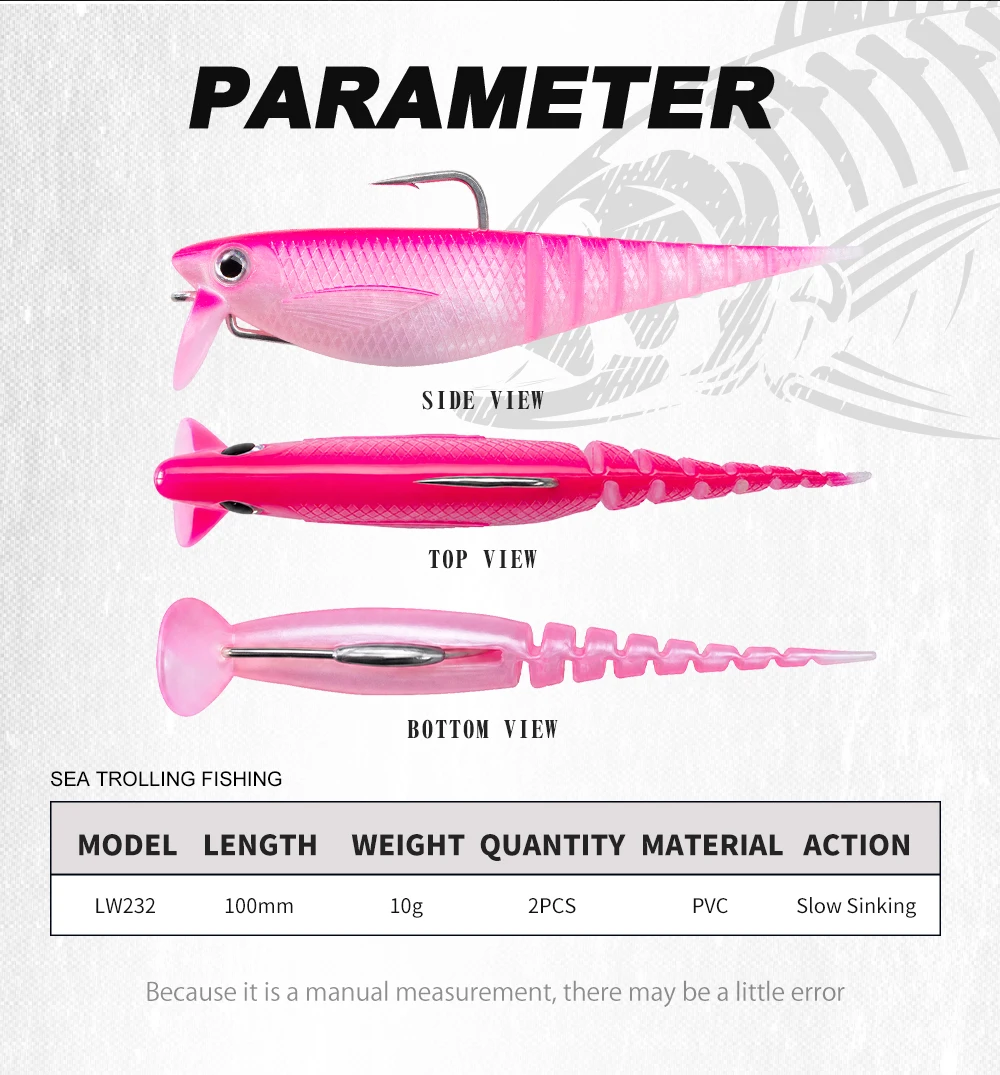 Hunthouse Section-X 4.0SS UV Wider Lip Segmentierter Weicher Swimbait 100mm 10g Langsam Sinkender Salzwasser-Angelköder für Wolfsbarsch LW232 – Detail 4
