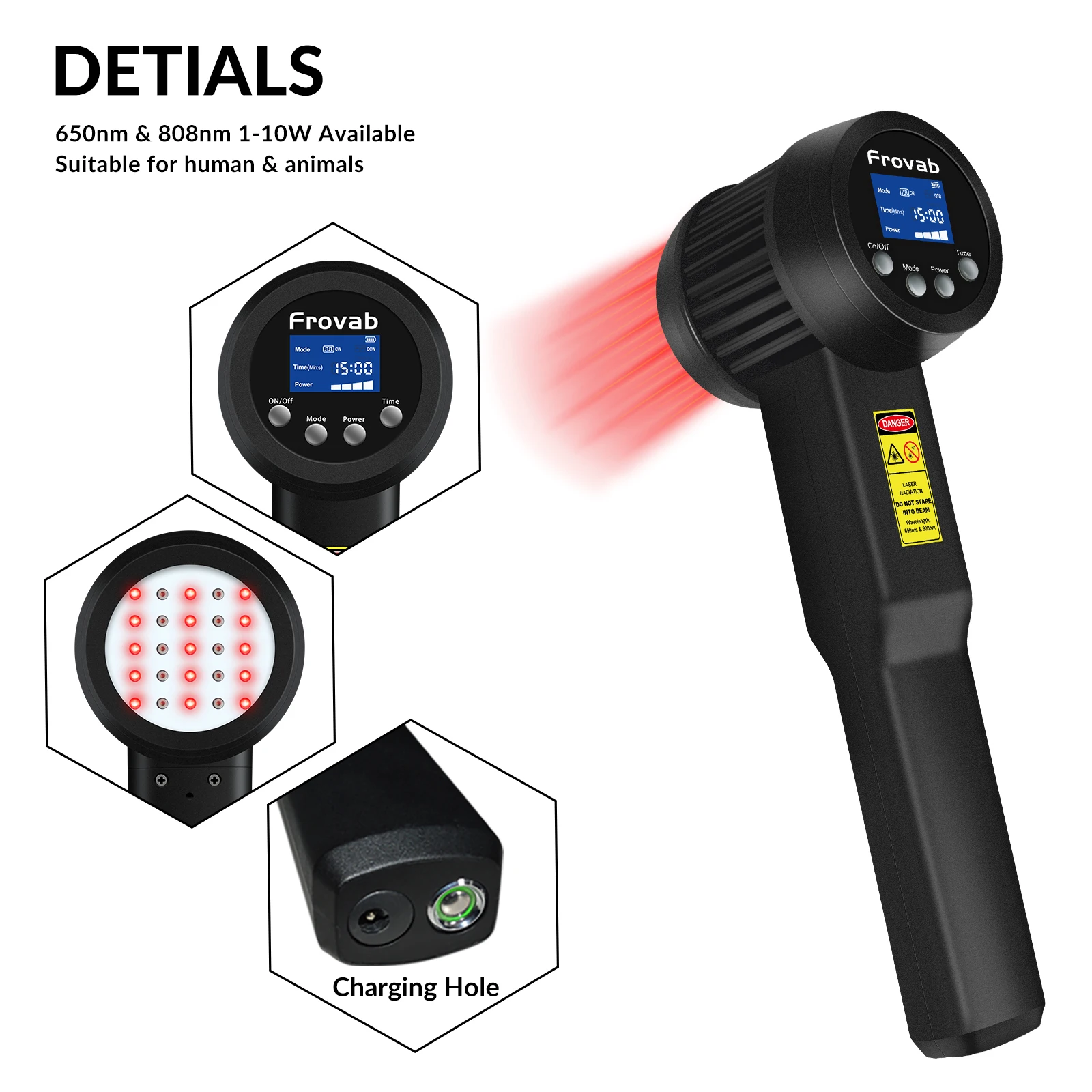 650nm 3 واط الضوء الأحمر جهاز الليزر البارد غير الغازية LLLT العلاج الطبيعي لآلام العضلات المزمنة التهاب المفاصل الإغاثة الاستخدام المنزلي #4