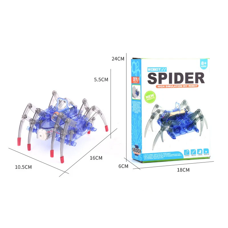 Hot Sale New Electric Robot Spider Toy DIY Educational Stem Robotic Assembles Kits for Kids Christmas Halloween Birthday Gifts