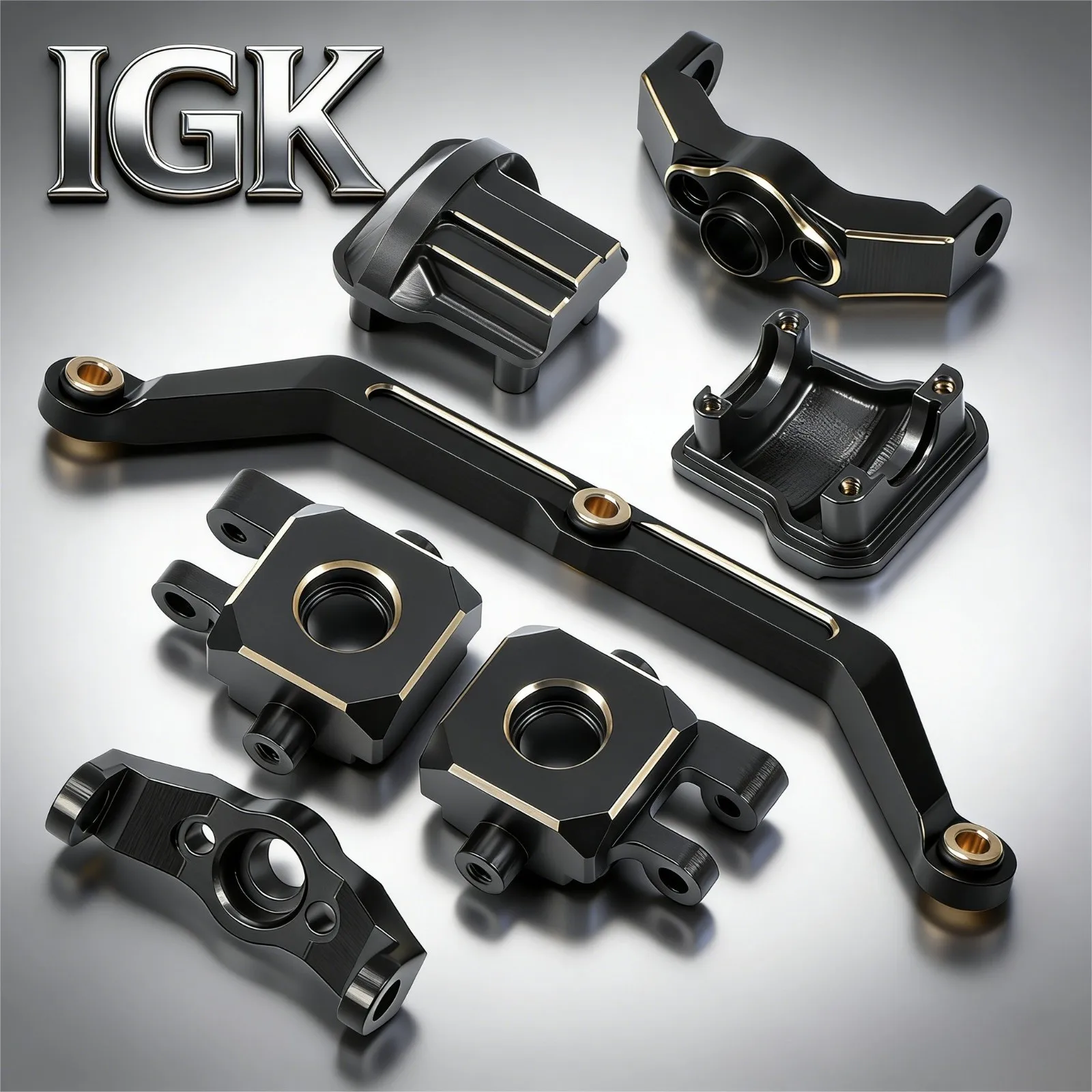 TRX4M Brass Weight Upgrade Set - Steering Knuckle Caster Block Axle Diff Cover Link Servo Mount for Traxxas 1/18 RC Crawler