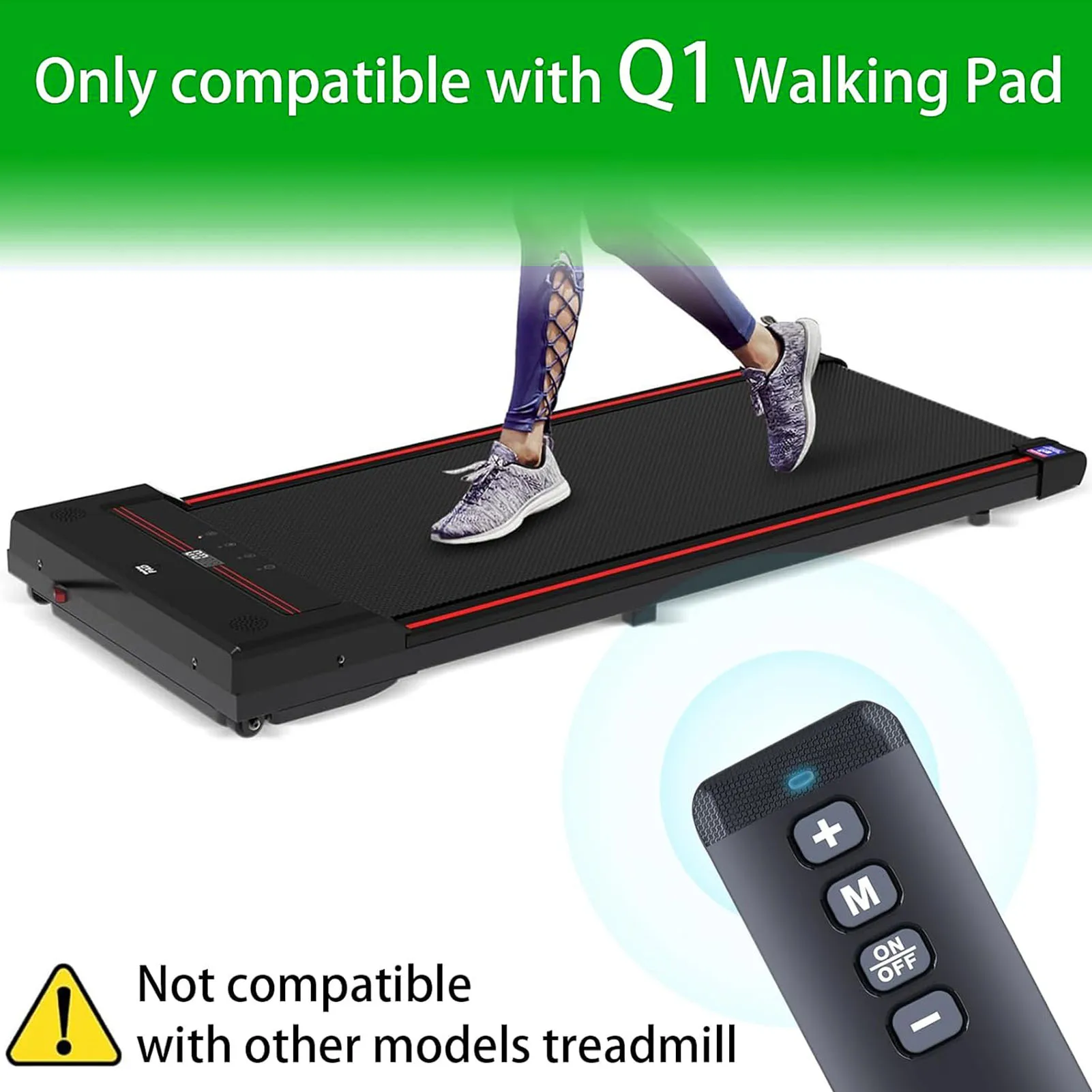 Remote Control Fit for Walking Pad Q1 Treadmill 32.8FT Range Running Machine Remote Control Replacement Black 1pcs