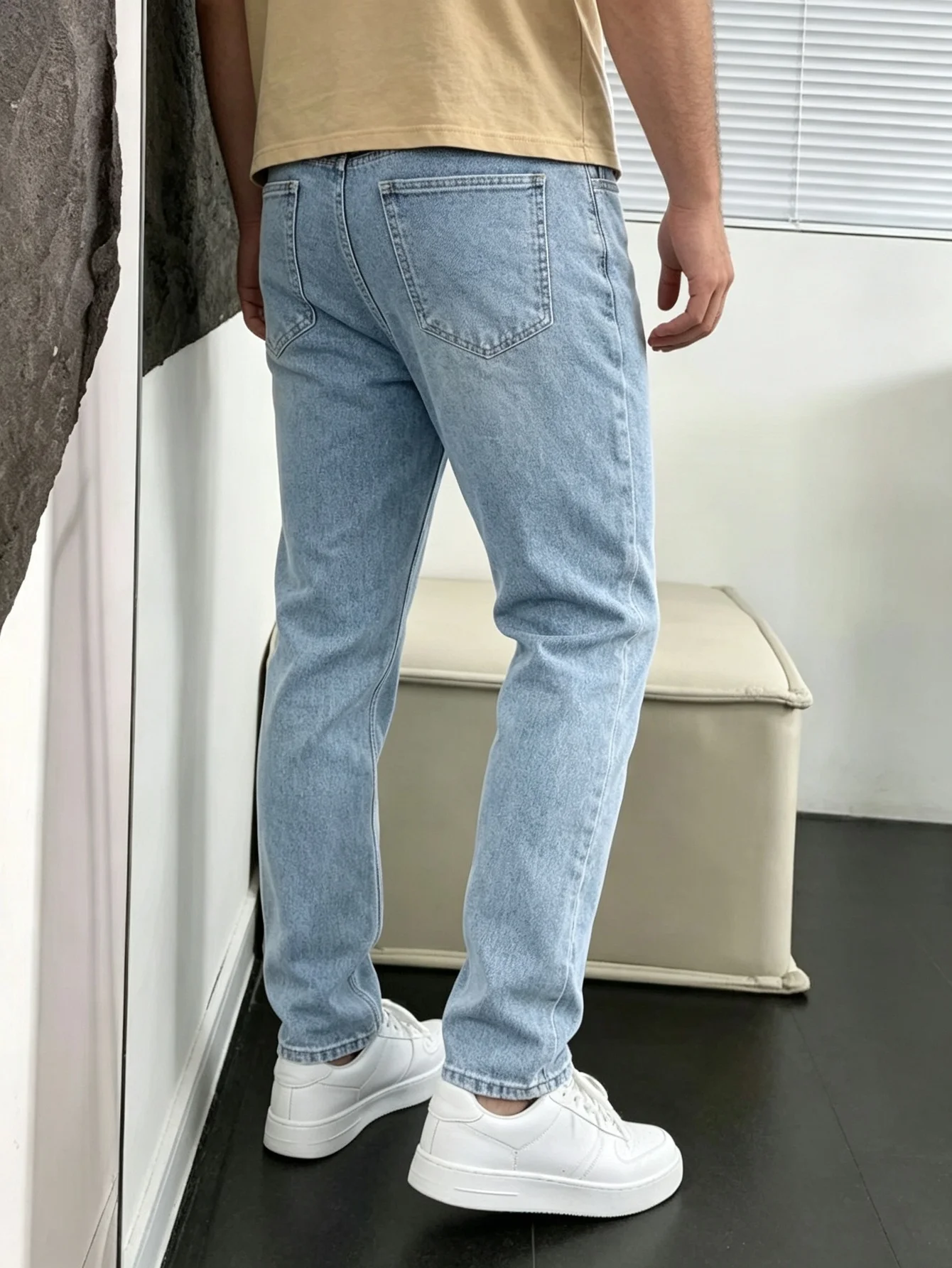 Y2K Trendy Mens Skinny Denim Jeans American Street Wear Casual Slim Fit Gift For Husband Or Lover