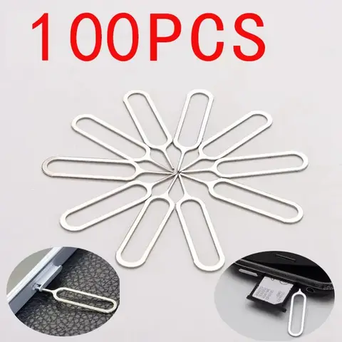 1/50/100pcs Eject Sim Card Ejector Tool Pick-up Pin Universal Mobile Phone Remover Tray to Open For IPhone Xiaomi Samsung Huawei