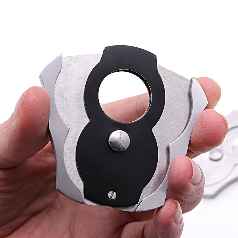 Cigar Cutter Knife Puncher Scissors Stainless Steel Cigar Knife Double Blades Cigar Cutter Guillotine Cutting Tool