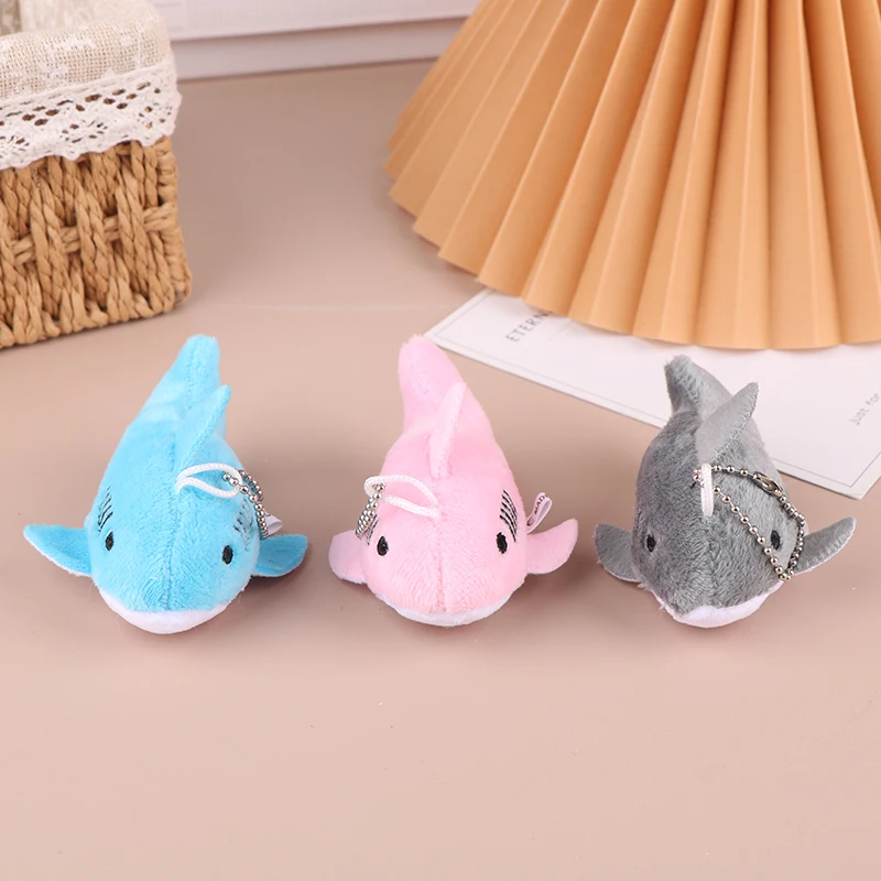 Cute Shark Plush Doll Toys Keychain Pendant Cartoon Ocean Animal Small Shark Soft Stuffed Keyring Backpack Charms Bag Decor Gift