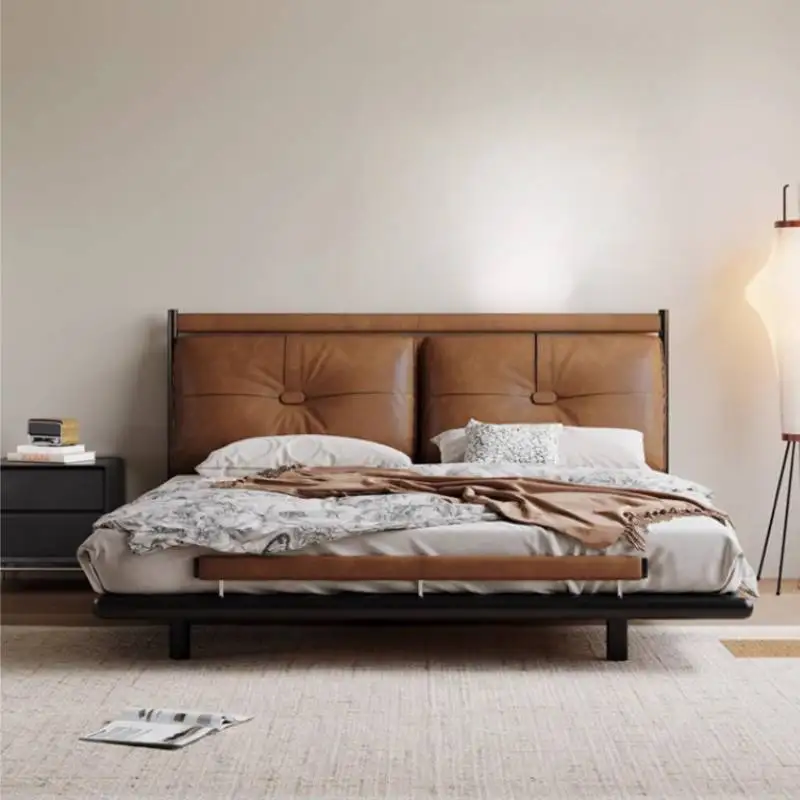 Items Large Double Bed Modern Wooden European Frame Style Double Bed Adults Luxury Floating Cama Matrimonial Furniture For Home
