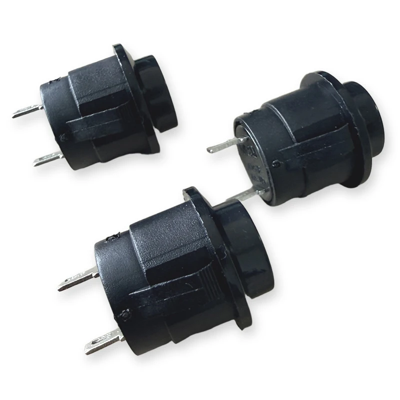 20 Stück R13-507 Schwarz 16mm Selbstrückstellender Druckknopfschalter Kartenschalter 3A 250VAC/6A 125VAC Kunststoff Ohne Verriegelung – Detail 3
