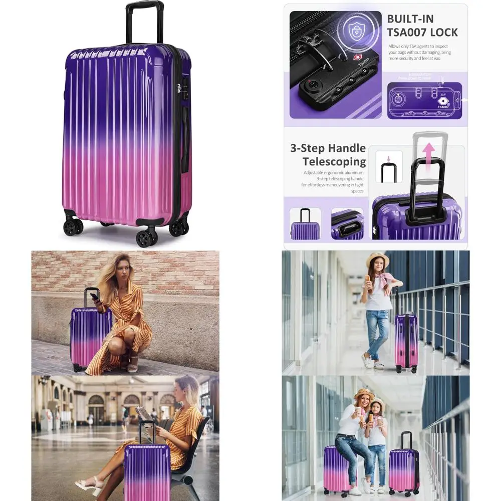 Expandable Hard Shell Spinner Luggage with TSA Lock, Airline Approved Suitcases for Travel