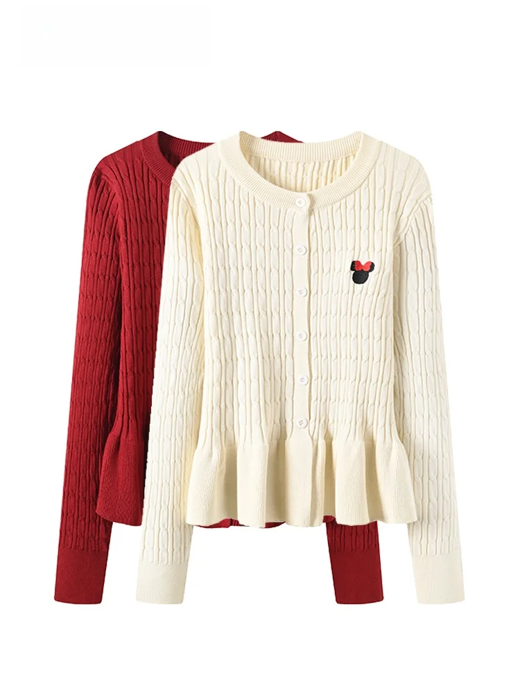 

Весенний новый стиль: повседневный вязаный свитер с длинным рукавом и круглым вырезом для женщин больших размеров, удобный, дышащий, из смесовой шерсти.