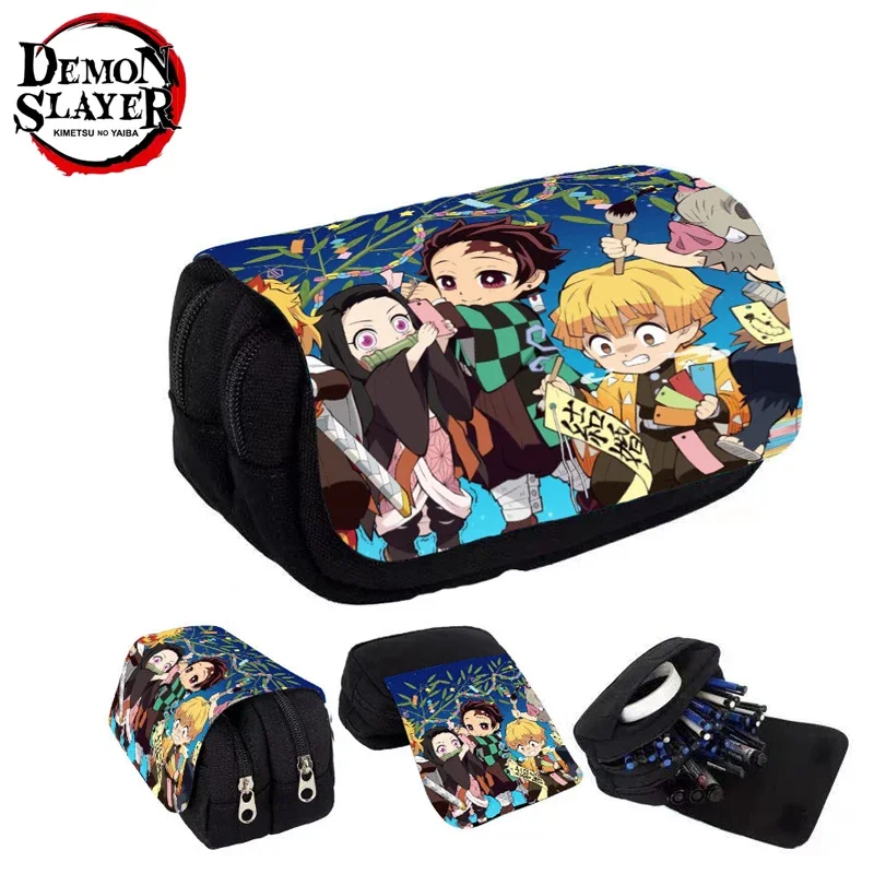 NEW Demon Slayer Series Cartoon Anime Pencil Case Cute Kamado Nezuko Kimetsu No Yaiba Character Student Learning Stationery Gift