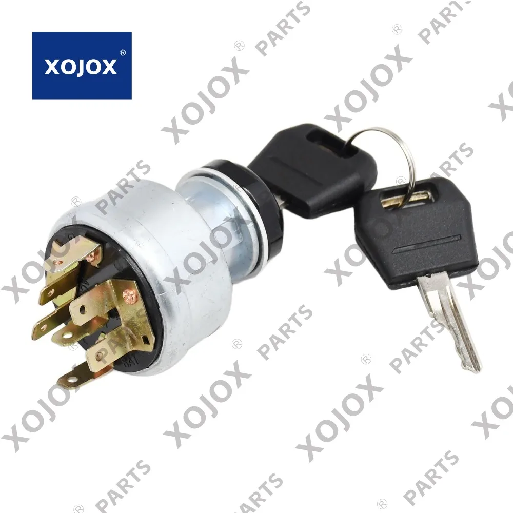 

XOJOX Ignition Switch Key Assy 240-22140 1700-0940 For Case Skid Steer 1835B 1835C Tractor 1896 2094 Combine 2394 2594 Excavator