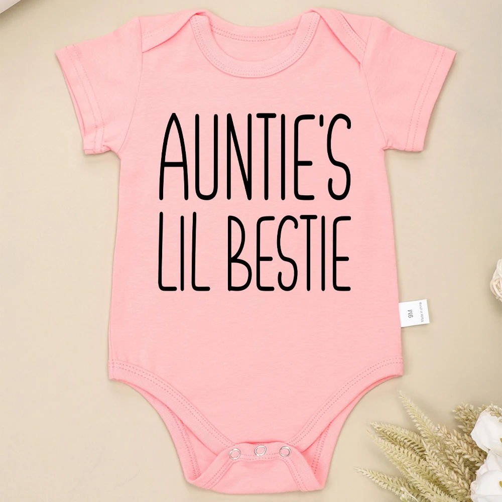 Auntie\'s Little Bestie Cute Baby Girl Clothes Beautiful Cozy Soft Newborn Cotton Onesies 0-24 Months Infant Romper Dropshipping