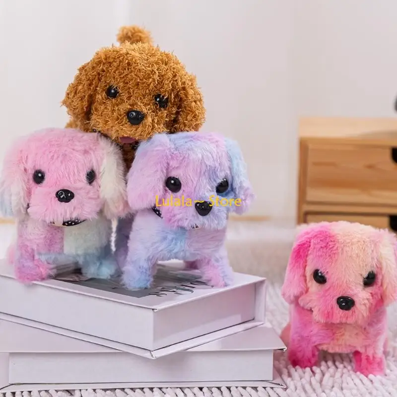 

Y4QA Christmas Gift Decorative Doll Walking Toy Puppy Doll Desk Decors Household