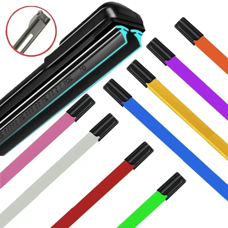 Colorful PIN LOCK Car Windshield Wiper blades Universal Soft Double layer Rubber Frameless Bracketless 16