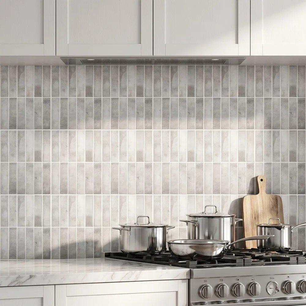 2PCS Vintage PVC Self Adhesive Tile Sticker Oil Proof Wipe Clean Backsplash Cover Wallpaper Peel And Stick Thick