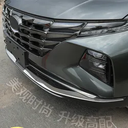 Car Front Bottom Bumper Trim Strip Cover Chrome Garnish Exterior Decoration Parts For Hyundai Tucson NX4 2021 2022 Accessories