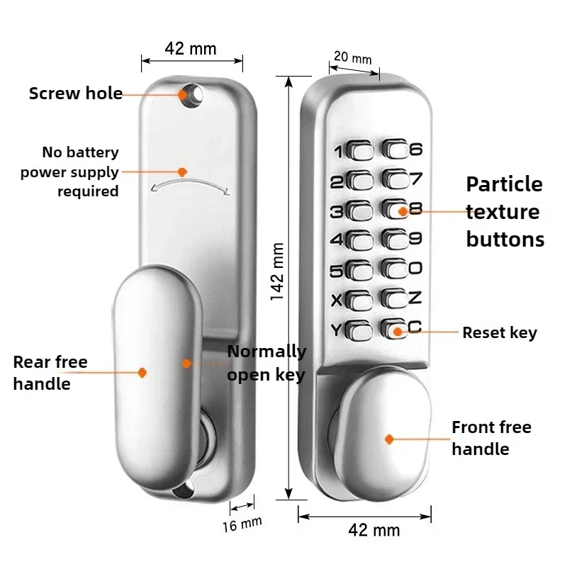New Zinc Alloy Waterproof and Rust-proof Mechanical Combination Lock Outdoor Iron Door Lock Courtyard Fence Aluminum Lock 30-60m