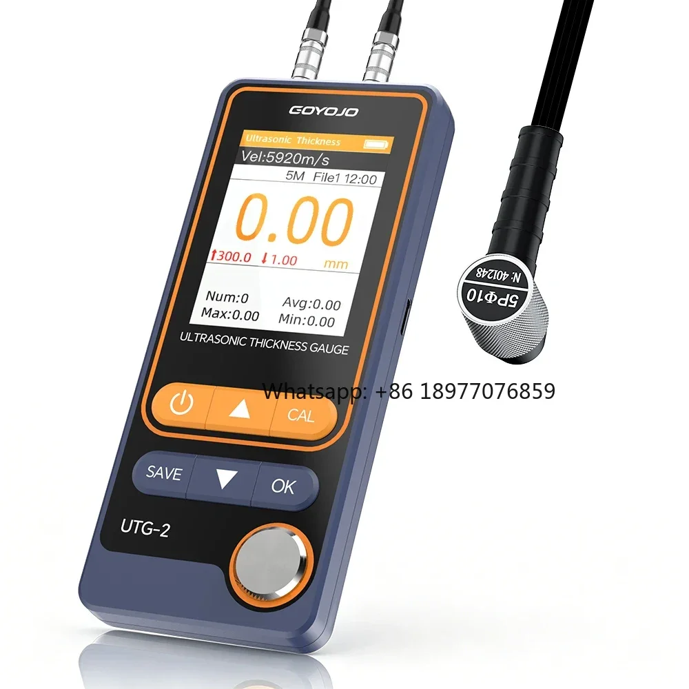 UTG-2 Ultrasonic Thickness Gauge Digital Metal Thickness Tester With PC Data Export For Steel Cast Iron 1-300mm