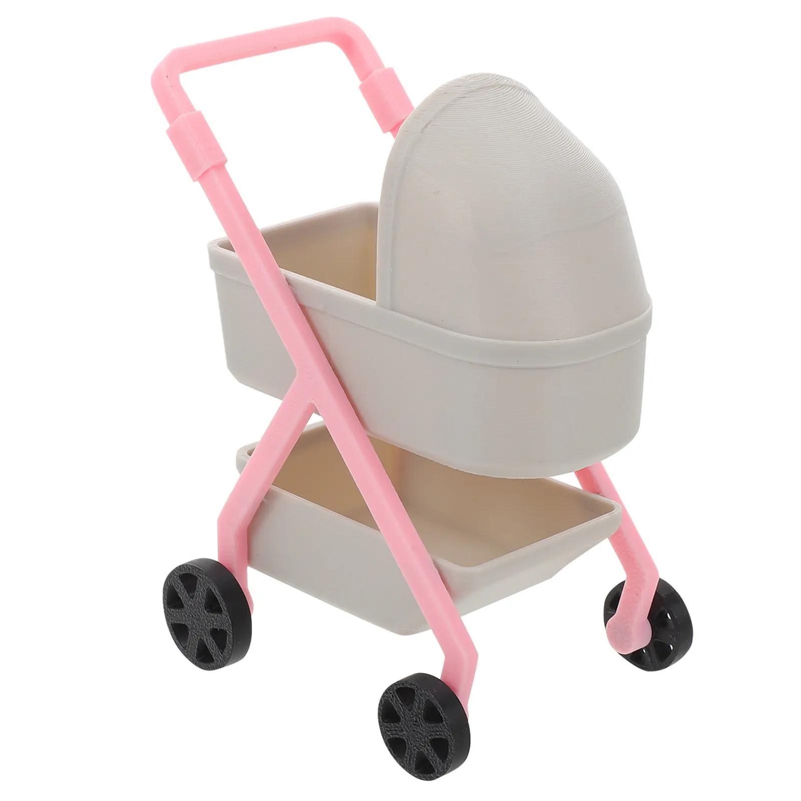 

1:12 Scale Miniature Baby Carriage High Simulation Stroller for Dollhouse Decor Creative Roleplay Tiny House Furniture