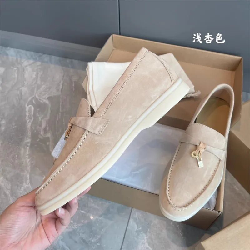 Loafer shoes women soft sole tassel cashmere casual flat shoes 2024 spring summer autumn new comfortable slip-on shoes