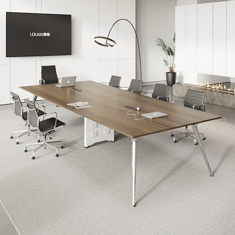 Rectangle metal legs8 persons meeting table conference meeting desk white conference table wood meeting boarding room