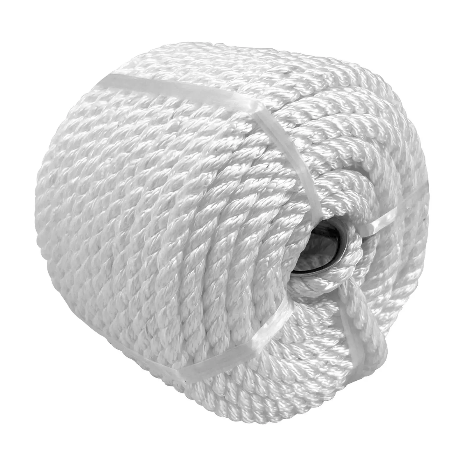 Boat Anchor Rope Double Braided Nylon Line with Loop for Mooring Docking and Camping Use