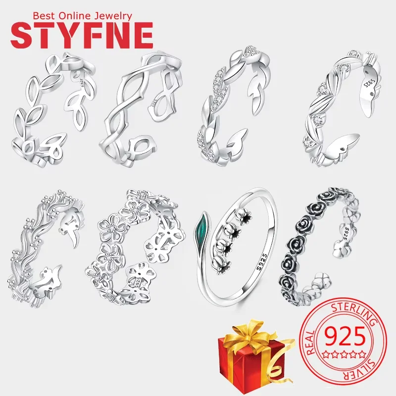 

Кольца женские из стерлингового серебра 925 пробы с цветком в стиле ретро, оригинальное ювелирное кольцо, обручальное кольцо, изысканный аксессуар с подарочной сумкой