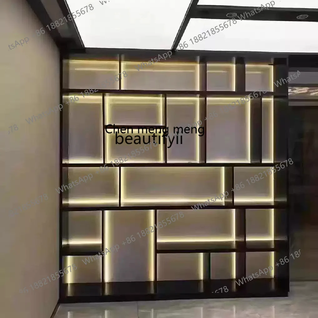 

X Stainless steel plate, display decorative cabinet, embedded laminate, light luxury, TV cabinet